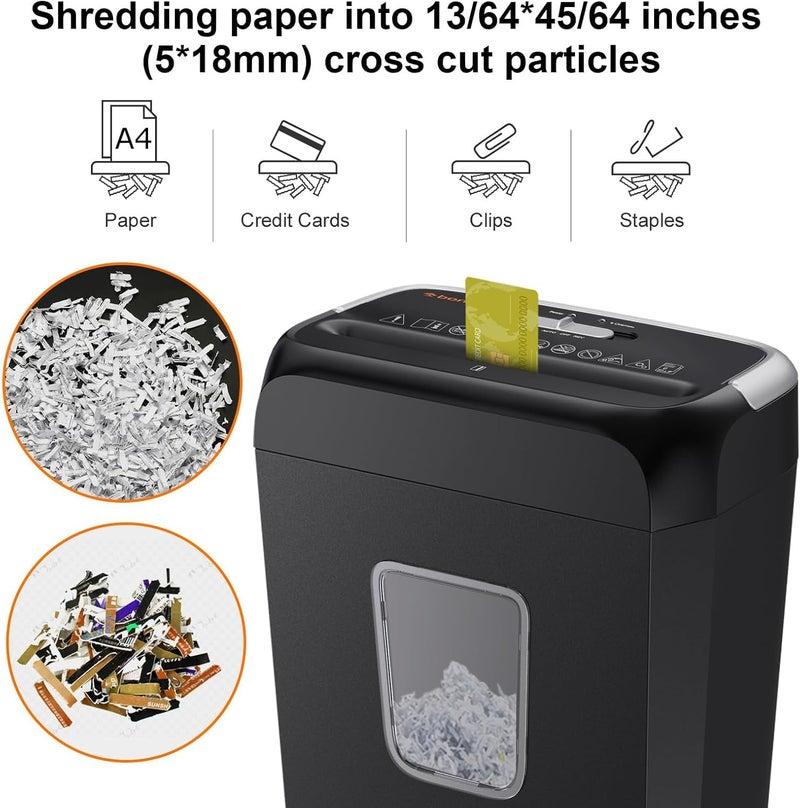 bonsaii Paper Shredder, 3.4 Gals Wastebasket, 5-6 Sheet Crosscut Shredder for Home Use - Image 3